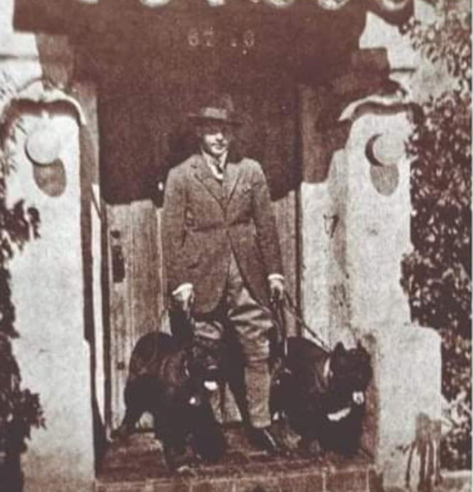 Actor Rodolfo Valenti with his Corso dogs